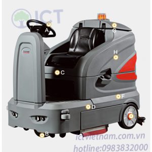 Gaomei GM160 – Máy chà sàn có người lái công nghiệp 160 lít
