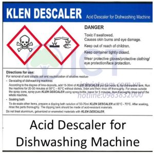 Klenco KLEN DESCALER – Dung dịch tẩy cặn vôi máy rửa bát và ly thủy tinh